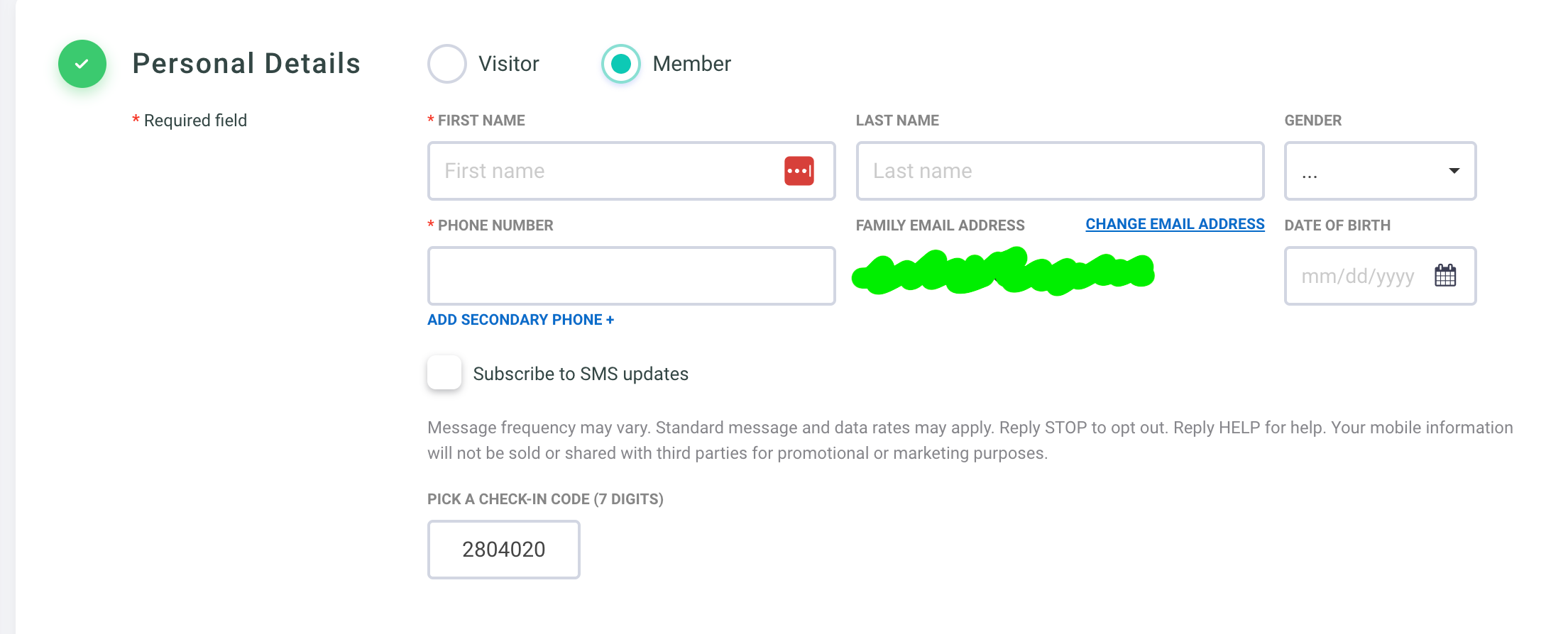 Use Change Email Address to give the family member their own unique login email